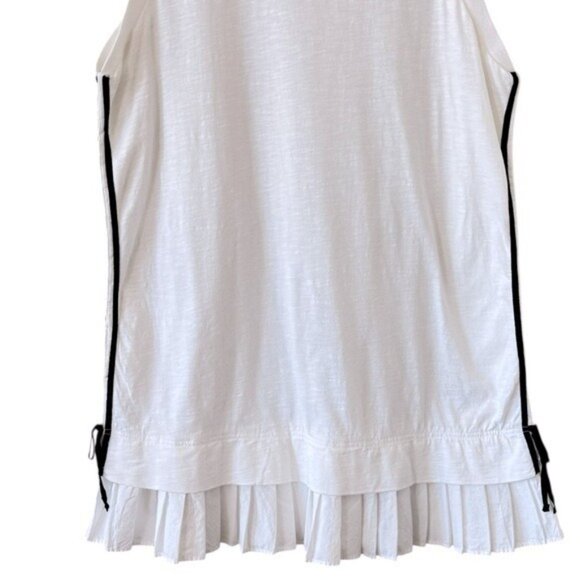 ANTHROPOLOGIE Gola Layer Up Mini Dress Pleated Ruffled Hem Ivory Size L NEW - Picture 5 of 10